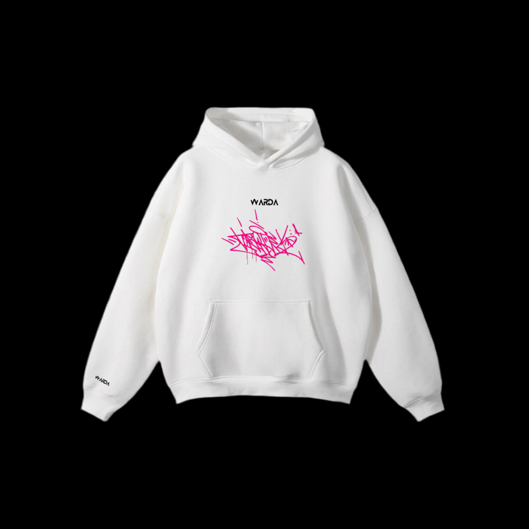 Scribble white hoodie