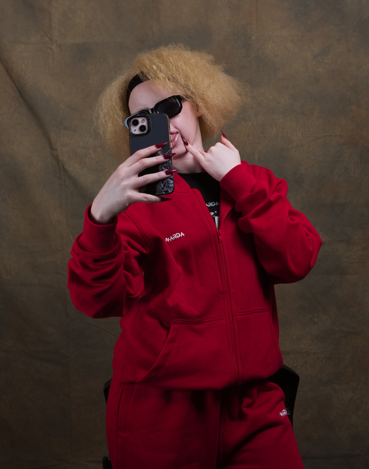 WARDA RED SWEATSET