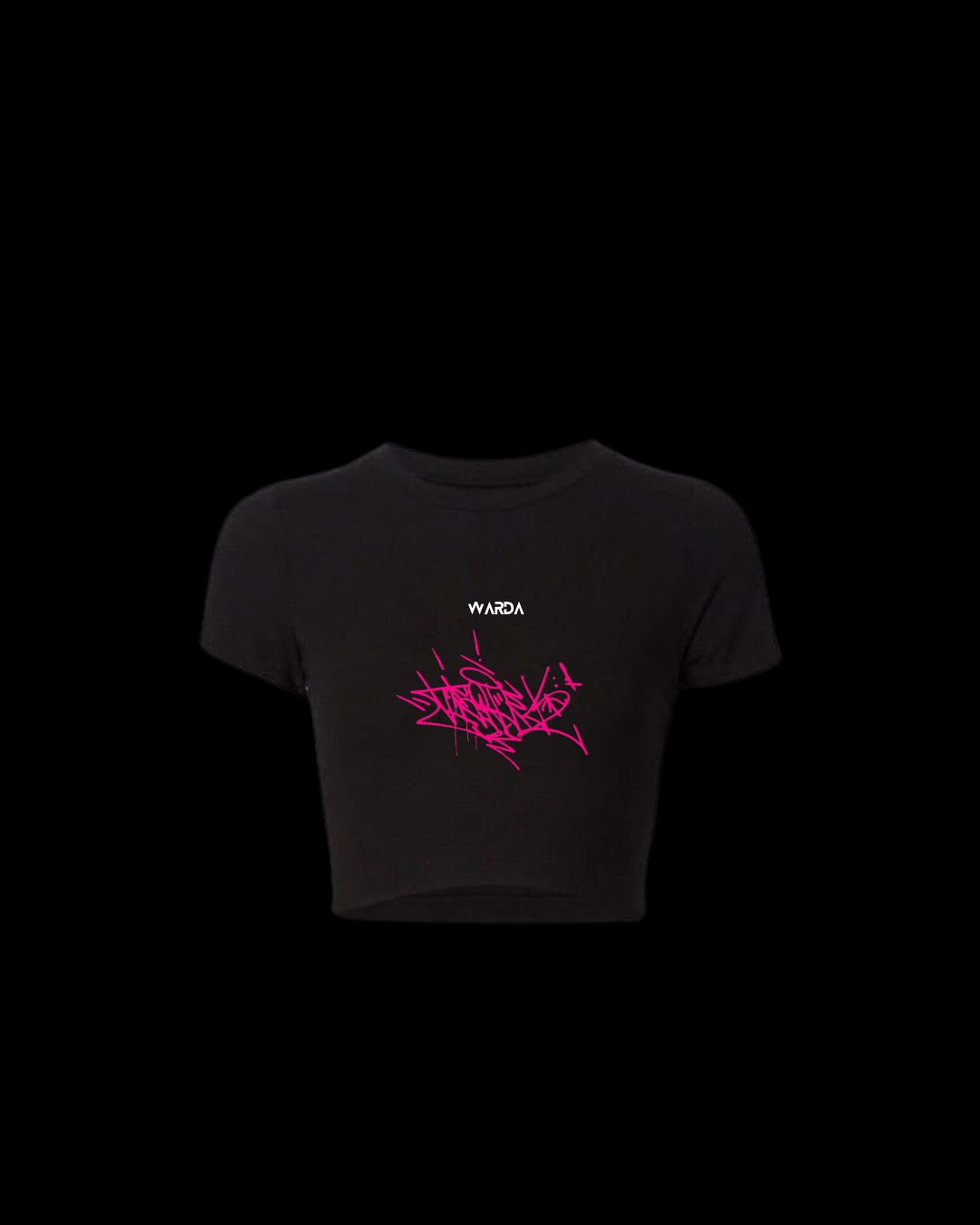 Black scribble crop top