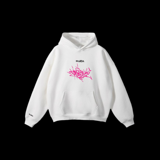 Scribble white hoodie