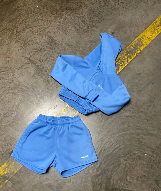 Sky blue shorts set