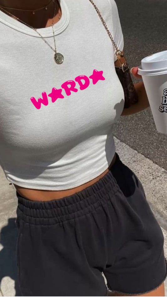 WHITE LUV CROPTOP