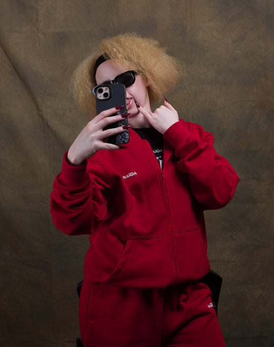 WARDA RED SWEATSET