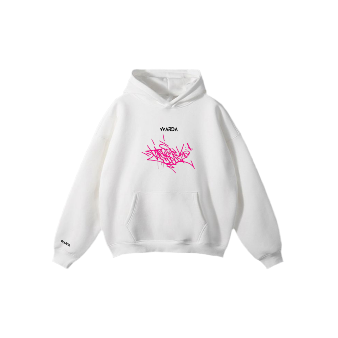 Scribble white hoodie