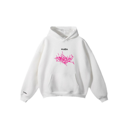 Scribble white hoodie