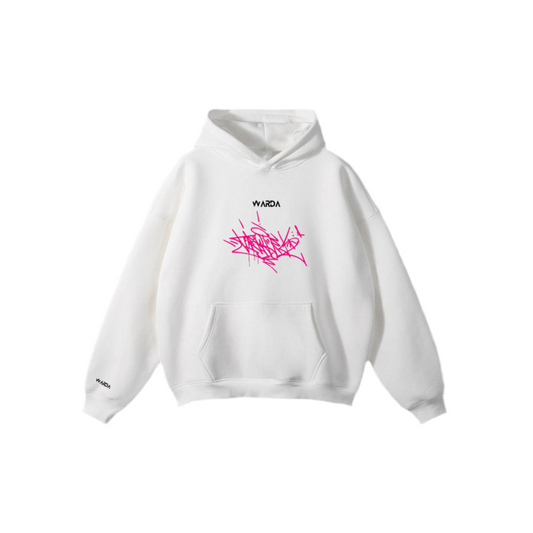 Scribble white hoodie