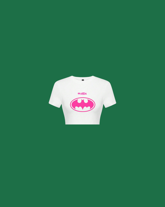 White batman croptop